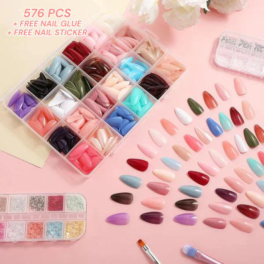 Artificial Nails Pack - 576 Nails with free delivery