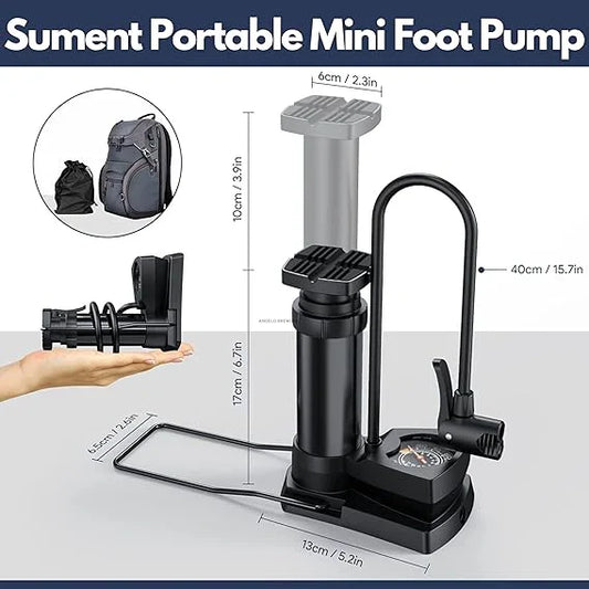 🎁Bike Pump | Foot-Operated Cycle Pump with Pressure Gauge🚴‍♂️
